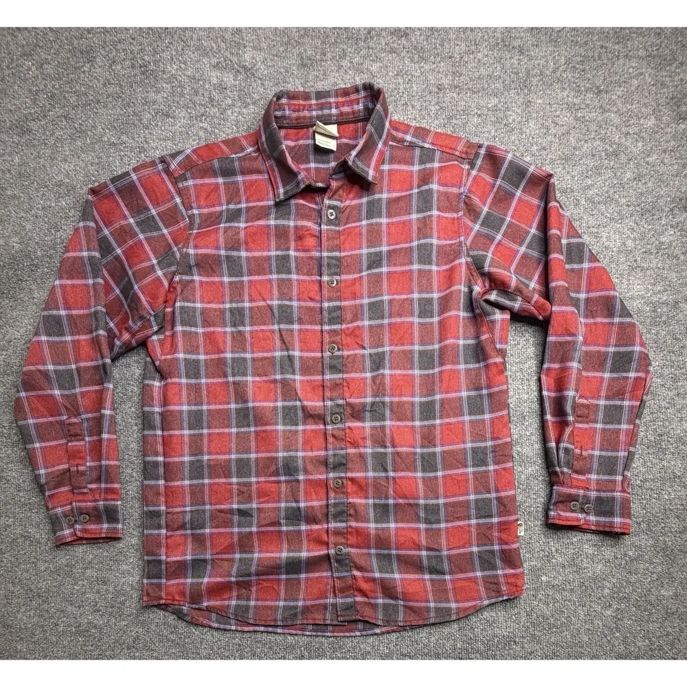 The North Face ThermoCore Button Down Shirt Men Size L Red Plaid